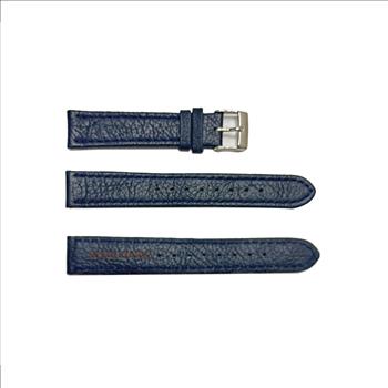 GENUINE LEATHER STRAP (18 mm) -   DARK BLUE AND STITCHES COLOR