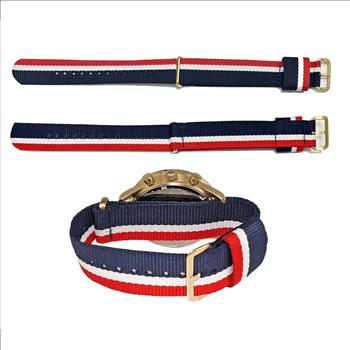 MULTI-COLORED STRAP (20 mm) -   GOLDTONE BUCKLE