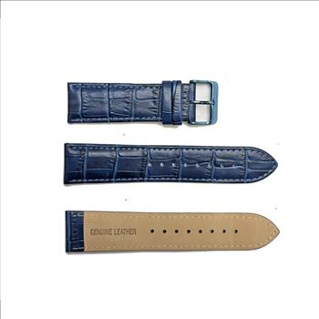 GENUINE LEATHER STRAP (24mm)-   BLUE COLOR WITH IP-BLUE BUCKLE