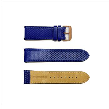 GENUINE LEATHER STRAP (25mm)-  PUNCTURE TEXTURE ROYAL BLUE COLOR