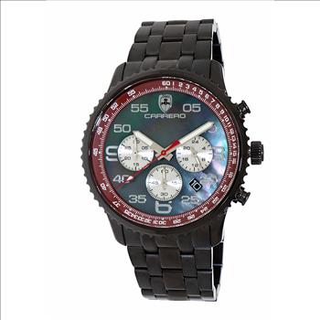 Lechateau - VR32 Mov't Chronograph Mov't, Black-MOP Dial, Black-IP Stainless Steel  (MSRP: $2,220.00)