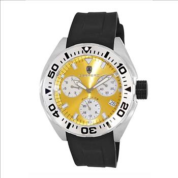 LeChateau, Men's Swiss Multi-Functiom Ronda X30 Movement, Yellow Dial -Bezel, Silicon Band, C1SK8824-YL - MSRP: $2,340.00
