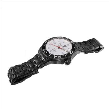 LeChateaue, NH35-24 Jewel Austomatic Mov't, Date Dial-White, Black-IP tone case and band, C1B6161BK_WT RETAIL AT (MSRP: $2,268.00)