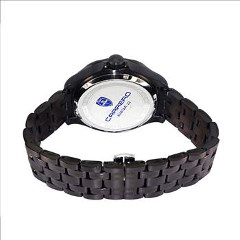 LeChateaue, NH35-24 Jewel Austomatic Mov't, Date Dial-White, Black-IP tone case and band, C1B6161BK_WT RETAIL AT (MSRP: $2,268.00)