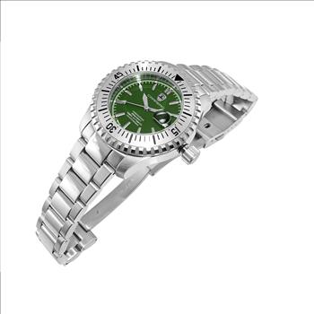 Lechateau Swiss Made Automatic Movement, SELLITA SW-200  -  26 JEWELS , 20 ATM - 200 meters - 660 feet, Green Dial ,  with Exhibition back, MSRP: $2,250.00