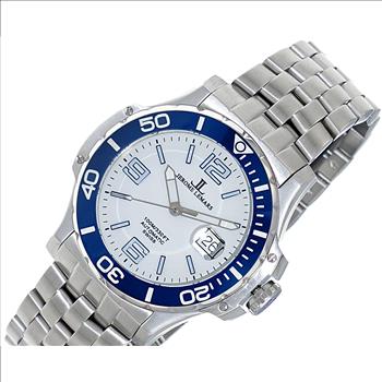 Lechateau,  Swiss Made Automatic Movement - 24 Jewel, White -blue Dial Exhibition Back, (MSRP: $1,295.00)