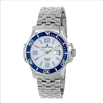 Lechateau,  Swiss Made Automatic Movement - 24 Jewel, White -blue Dial Exhibition Back, (MSRP: $1,295.00)