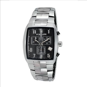Lechateau, Men's, Swiss ISA 8171 Chronograph Mov't, All Tungsten Case and Band, Black Day-Date Dial, PO1085-TBK - Retail at (MSRP: $1,995)