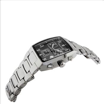 Lechateau, Men's, Swiss ISA 8171 Chronograph Mov't, All Tungsten Case and Band, Black Day-Date Dial, PO1085-TBK - Retail at (MSRP: $1,995)