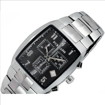Lechateau, Men's, Swiss ISA 8171 Chronograph Mov't, All Tungsten Case and Band, Black Day-Date Dial, PO1085-TBK - Retail at (MSRP: $1,995)