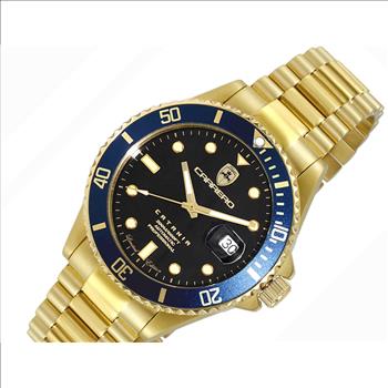 LeChateau Men's Automatic - Magnifying Date Dial with Exhibition Back  - C1G888BKBU Retail at (MSRP: $ 2,124.00)