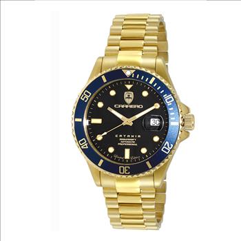 LeChateau Men's Automatic - Magnifying Date Dial with Exhibition Back  - C1G888BKBU Retail at (MSRP: $ 2,124.00)