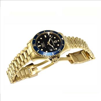 LeChateau Men's Automatic - Magnifying Date Dial with Exhibition Back  - C1G888BKBU Retail at (MSRP: $ 2,124.00)