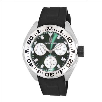 LeChateau, Men's Swiss Multi-Functiom Ronda X30 Movement, Green Dial -Bezel, Silicon Band, C1S8824-GN_BK - MSRP: $2,340.00