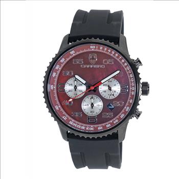 Lechateau, Men's VR32 Movement Chronograph Movement, Brown MOP Dial, IP-Black Tone, C1B7023-MR_LBK - Retail at (MSRP: $2,148.00)