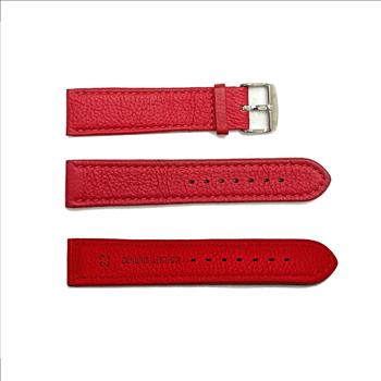 GENUINE LEATHER STRAP (22mm)-  DEEP RED COLOR