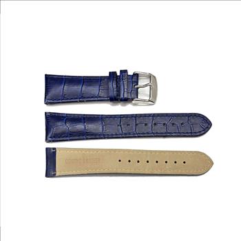 GENUINE LEATHER REPLACEMENT STRAP (22 mm)  - (DARK BLUE) TEXTURE