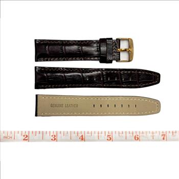 GENUINE LEATHER REPLACEMENT STRAP (22 mm)  - CHOCO BROWN (BROWN STITCHES)