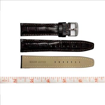 GENUINE LEATHER REPLACEMENT STRAP (22 mm)  - CHOCO BROWN (BROWN STITCHES)