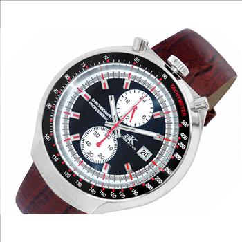ADEE KAYE CHRONOGRAPH WITH 24-HOUR DISPLAY, TACHYMETER, AK5662-MBK_BN - (MSRP:$725.00)