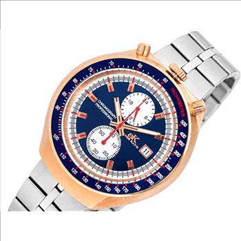 ADEE KAYE CHRONOGRAPH WITH 24-HOUR DISPLAY, TACHYMETER, AK5662-MRGBU_SS - (MSRP:$725.00)