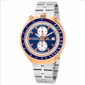 ADEE KAYE CHRONOGRAPH WITH 24-HOUR DISPLAY, TACHYMETER, AK5662-MRGBU_SS - (MSRP:$725.00)
