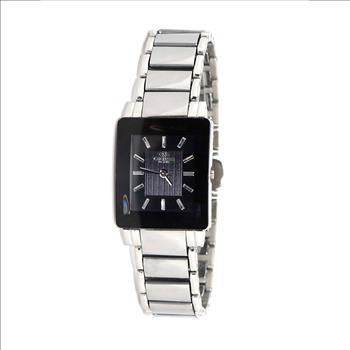 ONISS SWISS MOVEMENT, TUNGSTEN AND STAINLESS STEEL, BLACK DIAL, ON607-LPV, RETAIL AT (MSRP: $600.00)