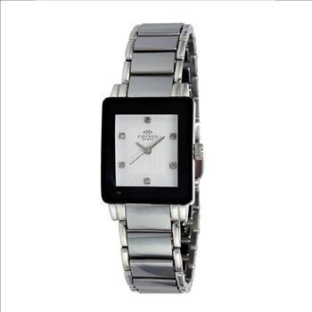ONISS SWISS MOVEMENT, GENUINE SAPPHIRE STONE TUNGSTEN AND STAINLESS STEEL, ON607-LWT - (MSRP: $600.00)