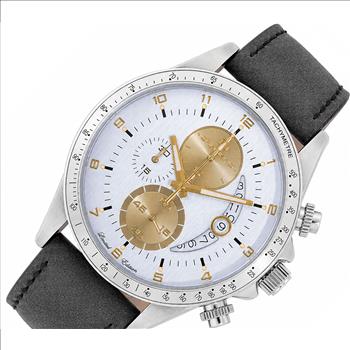 Lechateau Mens, Swiss-Ronda Chronograph Mov't, 2- Told Gold, Light Blue Dial, C1SS101BN_LGY - MSRP: $2,460.00