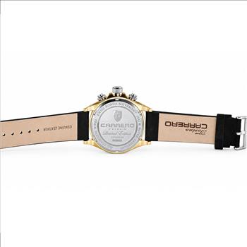 Lechateau Mens, Swiss-Ronda Chronograph Mov't, 2- Told Gold, Teal Green Dial, C2T101LGN-LBK - MSRP: $2,460.00