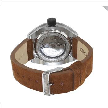 LeChateau, Men's Automatic NH35-24 JEWEL Mov't, GREEN MOP- Dial - Black Bezel, Brown Sued Leather  Band, C1S8925-GN_LBN - MSRP: $2,388.00