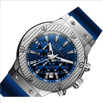 Christian Van Sant Men's Monarchy, Quartz Chronograph Mov't, Blue - Date Dial- CV8142 (MSRP: $795.00)