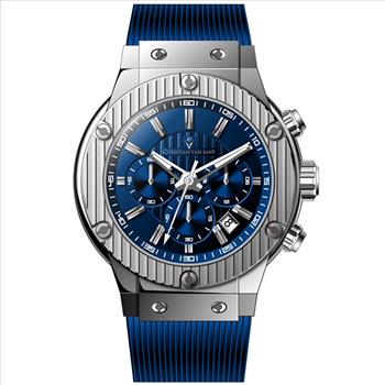 Christian Van Sant Men's Monarchy, Quartz Chronograph Mov't, Blue - Date Dial- CV8142 (MSRP: $795.00)