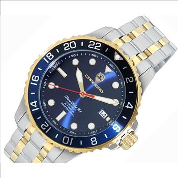 LeChateau, Men's TIME BOLD- X1 COLLECTION, NH35 AUTOMATIC MOVEMENT, 10 ATM, 2-TONE - BLACK/BLUE, MSRP: $2,340.00