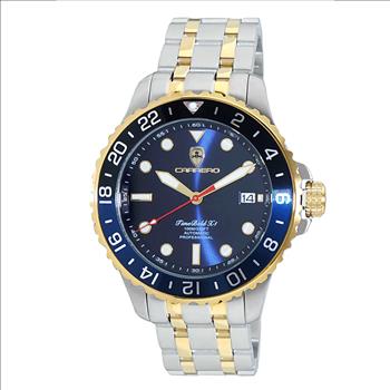 LeChateau, Men's TIME BOLD- X1 COLLECTION, NH35 AUTOMATIC MOVEMENT, 10 ATM, 2-TONE - BLACK/BLUE, MSRP: $2,340.00