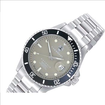 LeChateau Men's Automatic 21-Jewels - Magnifying Date Dial with Exhibition Back case - Brown Dial - (MSRP: $ 2,124.00)