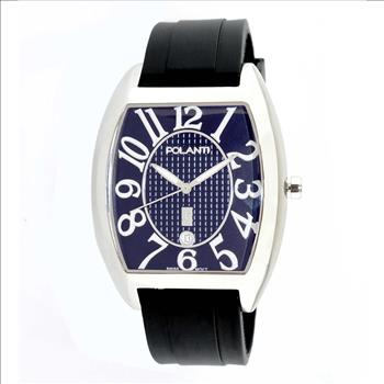 Lechateau,  Men's Swiss Quartz Date Blue Dial, Silcon Band 1Z-101BU-SS , Retail at (MSRP: $895.00)