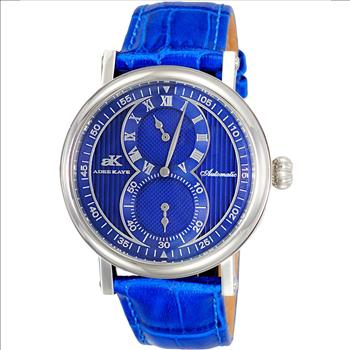 Adee Kaye, 20-Jewels TY2708  Automatic Regulator Movement , Genuine leather band, AK5665-MBU_BU - Retail price at $600.00