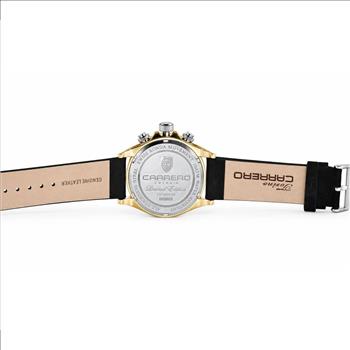 Lechateau Mens, Swiss-Ronda Chronograph Mov't, 2-tone Gold,  Green Dial, C2T101LGN-LBK- MSRP: $2,460.00