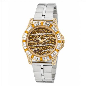 ADEE KAYE,  MULTI-COLORED STONE (YELLOW- WHITE) QUARTZ MOV'T, AK1177Y-SS - RETAIL AT (MSRP: $545.00)