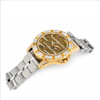 ADEE KAYE,  MULTI-COLORED STONE (YELLOW- WHITE) QUARTZ MOV'T, AK1177Y-SS - RETAIL AT (MSRP: $545.00)