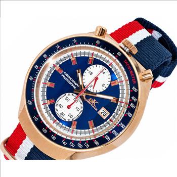 ADEE KAYE CHRONOGRAPH WITH 24-HOUR DISPLAY, TACHYMETER, AK5662-MRGBU_NY - (MSRP:$725.00)