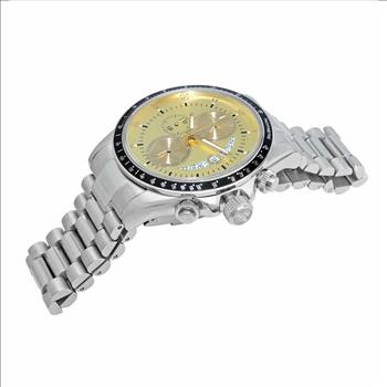 Lechateau Mens, Swiss-Ronda Chronograph Mov't, Yellow - Goldtone - Date Dial,Black bezel, C1SBK101BRD_GYL - MSRP: $2,468.00