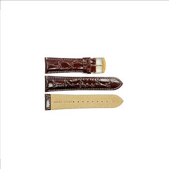 GENUINE LEATHER REPLACEMENT STRAP - (DARK BROWN) SHINY TEXTURE