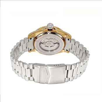 Lechateau Watches Men's Automatic - Magnifying Date, Blue MOP Dial with Goldtone Case  - C1G266BK-BU_SS - Retail at (MSRP: $ 2,124.00)