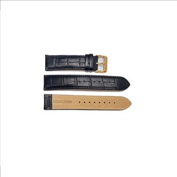 GENUINE LEATHER STRAP (22 mm) - ( BLACK -ROSR GOLD) SOFT LIGHTTEXTURE - AK0006-RGBK