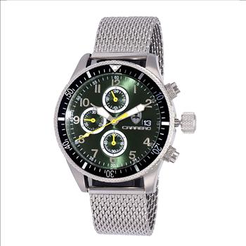 LeChateau - Chronograph Epson VR33 Muscle Movement, Stainless Steel Case and Band ,  CS17733GN_MESH, Retail at (MSRP:$1,475.00)