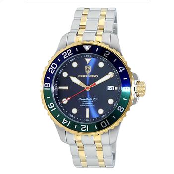 LeChateau, Men's TIME BOLD- X1 COLLECTION, NH35 AUTOMATIC MOVEMENT, 10 ATM, 2-TONE - BLUE/BLUE-GREEN, MSRP: $2,340.00