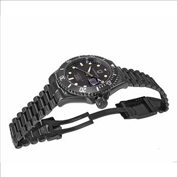 Lechateau Men's Automatic NH35 -21 JEWELS, Magnifying Date Dial with Exhibition Back, Black-IP - C1BK888BK Retail at (MSRP: $ 2,124.00)