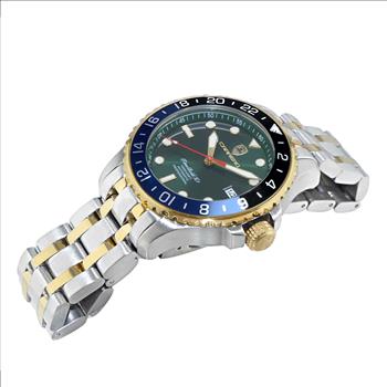 LeChateau, Men's NH35 AUTOMATIC MOVEMENT, 10 ATM, 2-TONE - GREEN DIAL -BLACK/BLUE, C1TT737BU-BK_GN - MSRP: $2,340.00